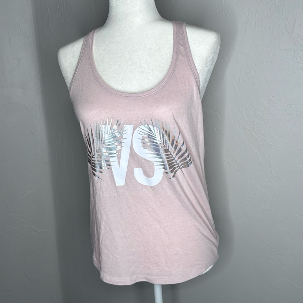Victoria’s Secret athletic top with metallic palm leaves